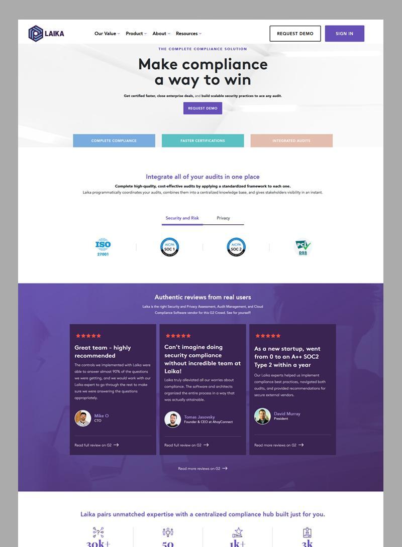 Laika compliance website project